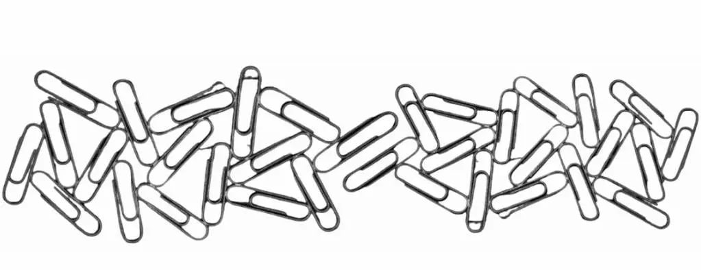 Vintage Double Pop Art Postmodern Curtis Jere Style Long Paper Clip Metal Wall Sculpture: Vintage 1980s Pop Art Mid Century Curtis Jere Insp Metal Paper Clip Wall Sculpture The sculpture consists of 2 pieces that are 25" W x 15" H. Which could be hung individually. Displayed vertically or