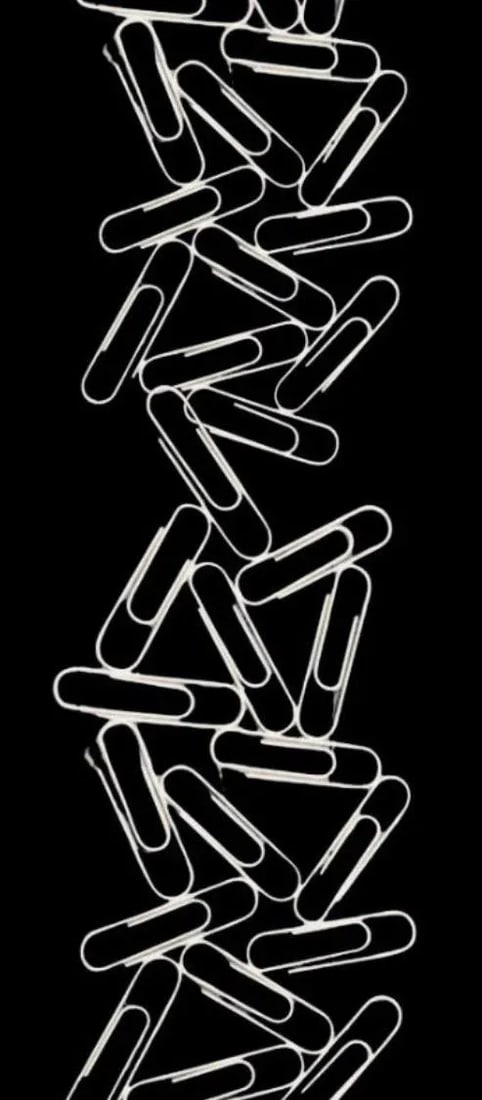 Vintage Double Pop Art Postmodern Curtis Jere Style Long Paper Clip Metal Wall Sculpture - 3