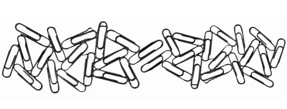 Vintage Double Pop Art Postmodern Curtis Jere Style Long Paper Clip Metal Wall Sculpture - 5