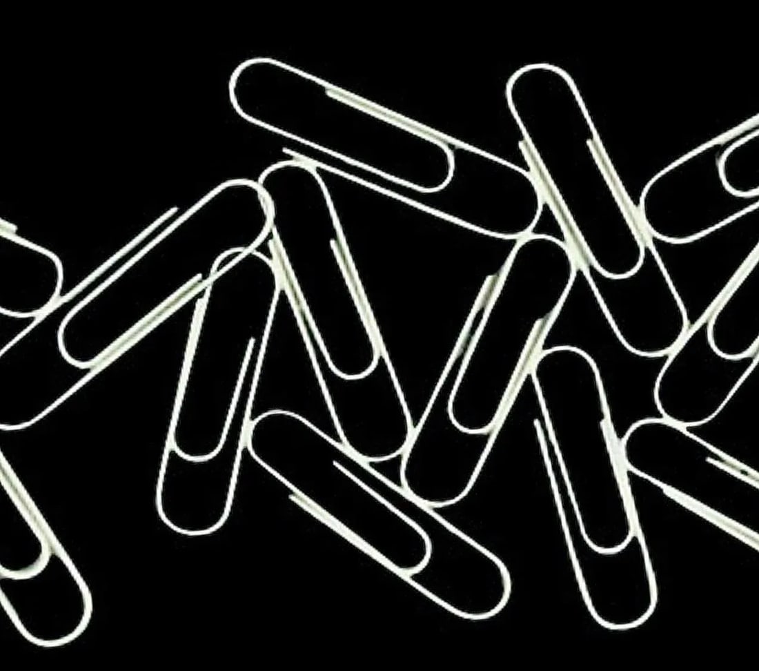 Vintage Double Pop Art Postmodern Curtis Jere Style Long Paper Clip Metal Wall Sculpture - 6