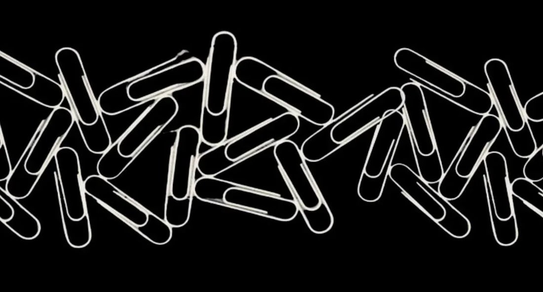 Vintage Double Pop Art Postmodern Curtis Jere Style Long Paper Clip Metal Wall Sculpture - 8