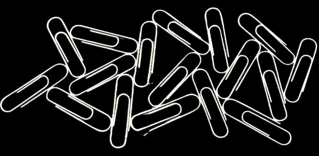 Vintage Double Pop Art Postmodern Curtis Jere Style Long Paper Clip Metal Wall Sculpture - 9