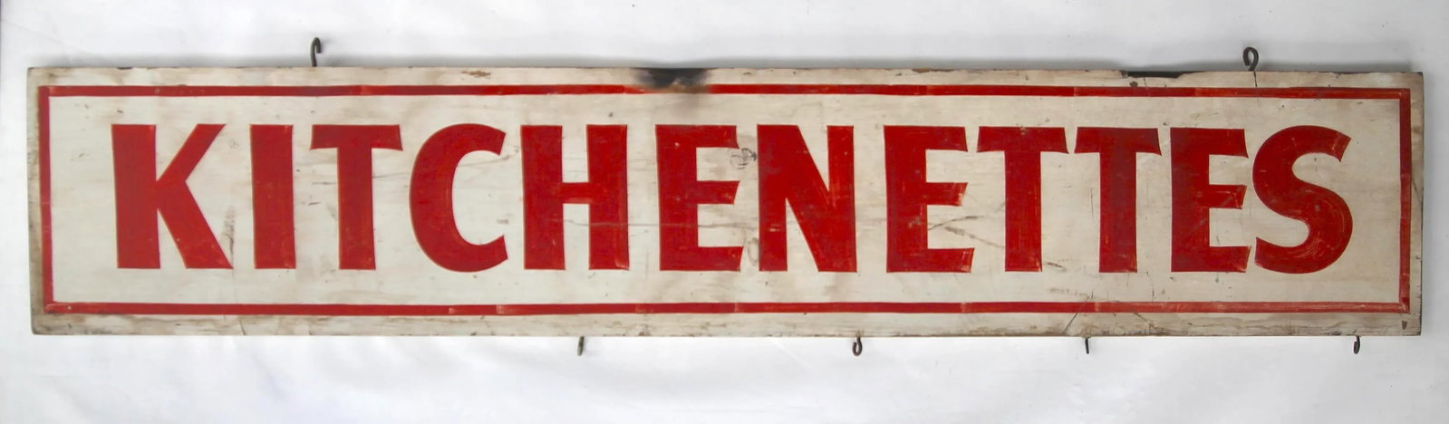 Circa 1940s Hand Lettered Two Sided Kitchenettes Sign - 4