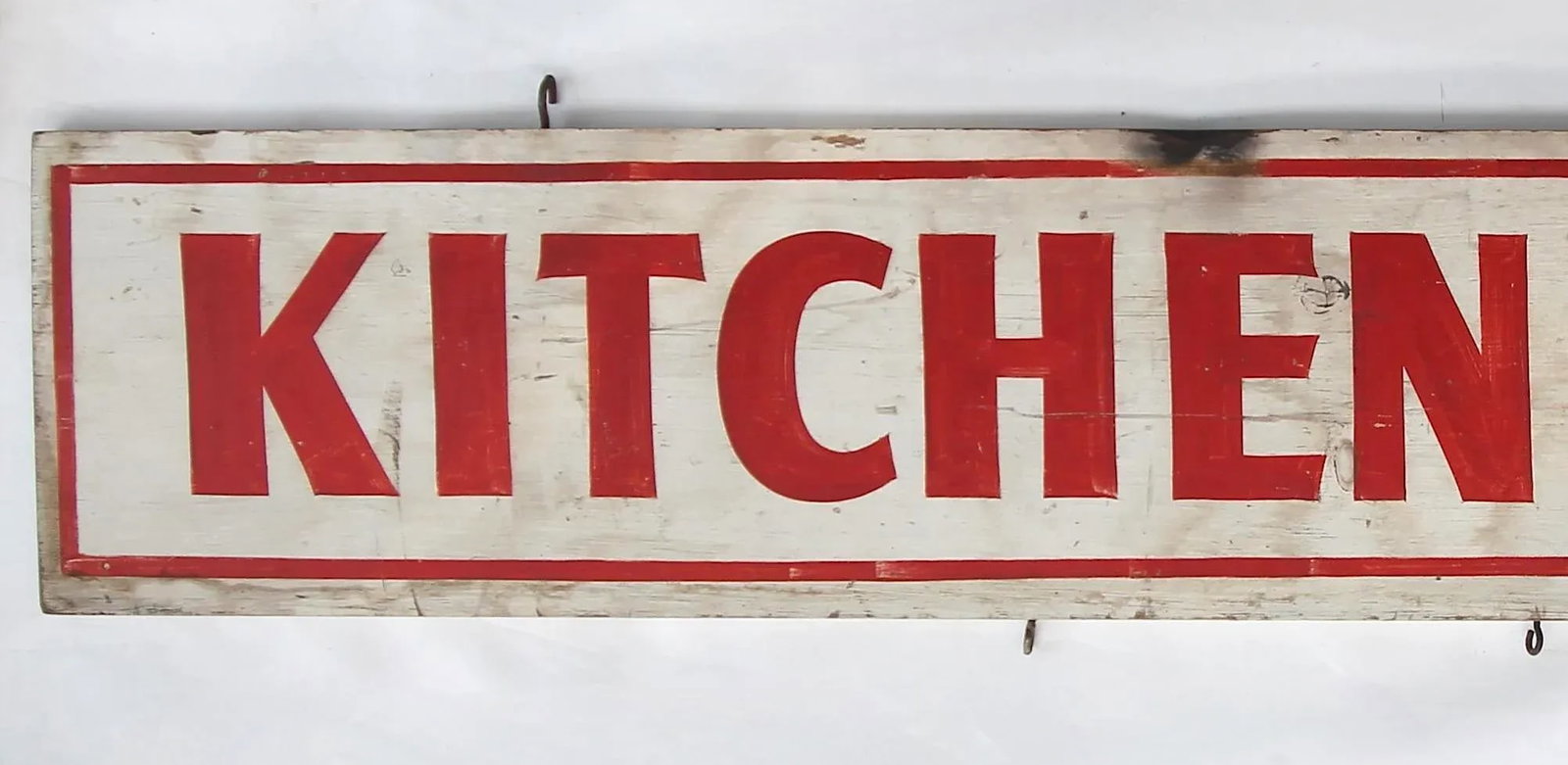 Circa 1940s Hand Lettered Two Sided Kitchenettes Sign - 5
