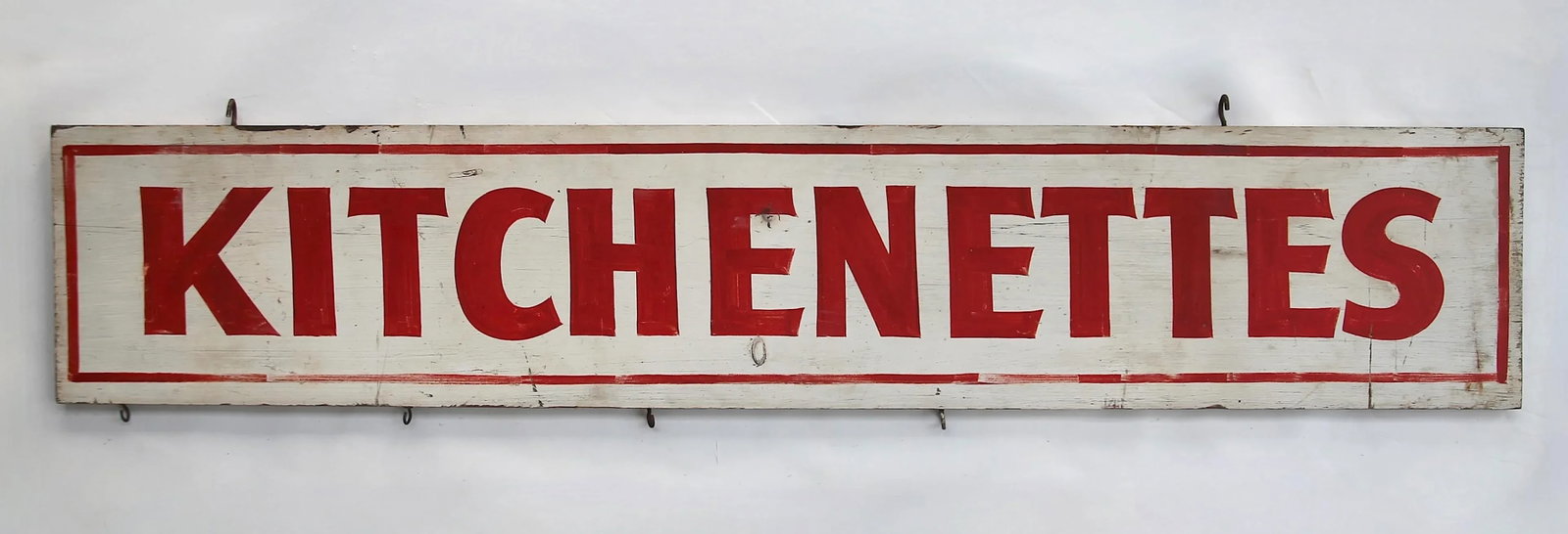 Circa 1940s Hand Lettered Two Sided Kitchenettes Sign - 7