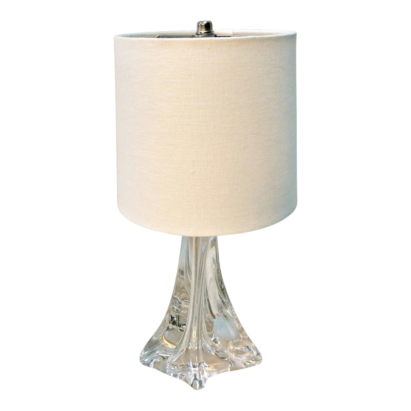 Mid 20th Century French Art Glass Table Lamp: Found in the South of France, this Mid 20th Century French Art Glass Table Lamp features hand blown organic formed crystal that sparkles in the light. This piece is newly wired to US standards with a 