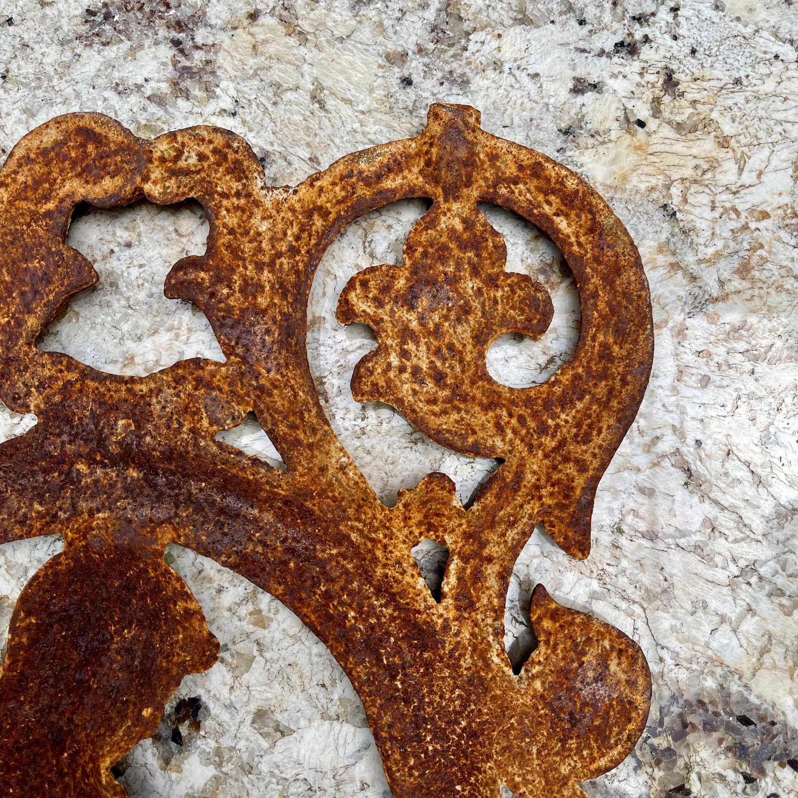 French Cast Iron Figural Flatback Rust Patina Garden Panel - 10