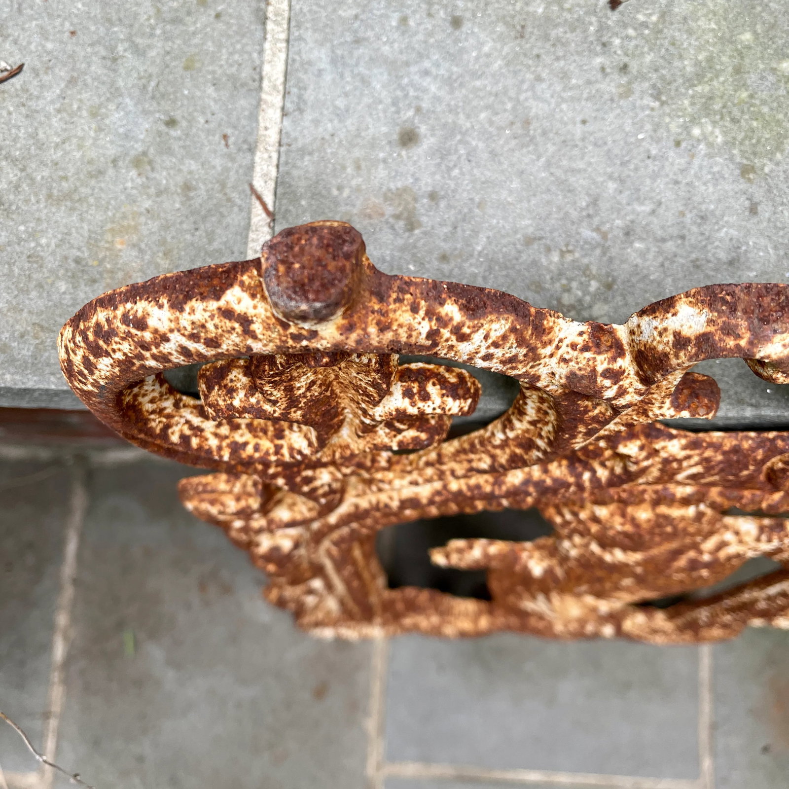 French Cast Iron Figural Flatback Rust Patina Garden Panel - 6