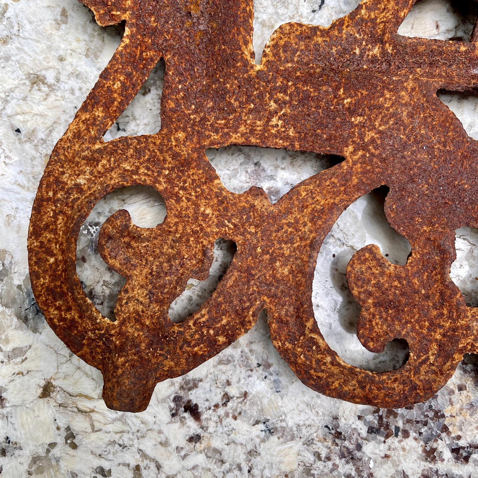 French Cast Iron Figural Flatback Rust Patina Garden Panel - 9