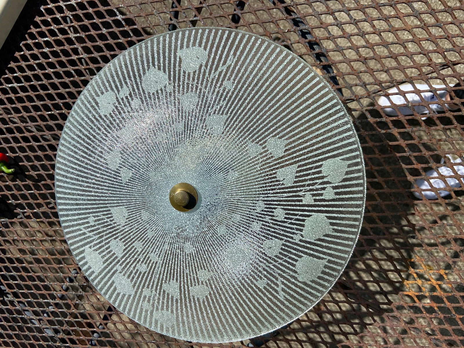 Mid 20th Century Frosted Glass Leaf Ceiling Light Shade - 7