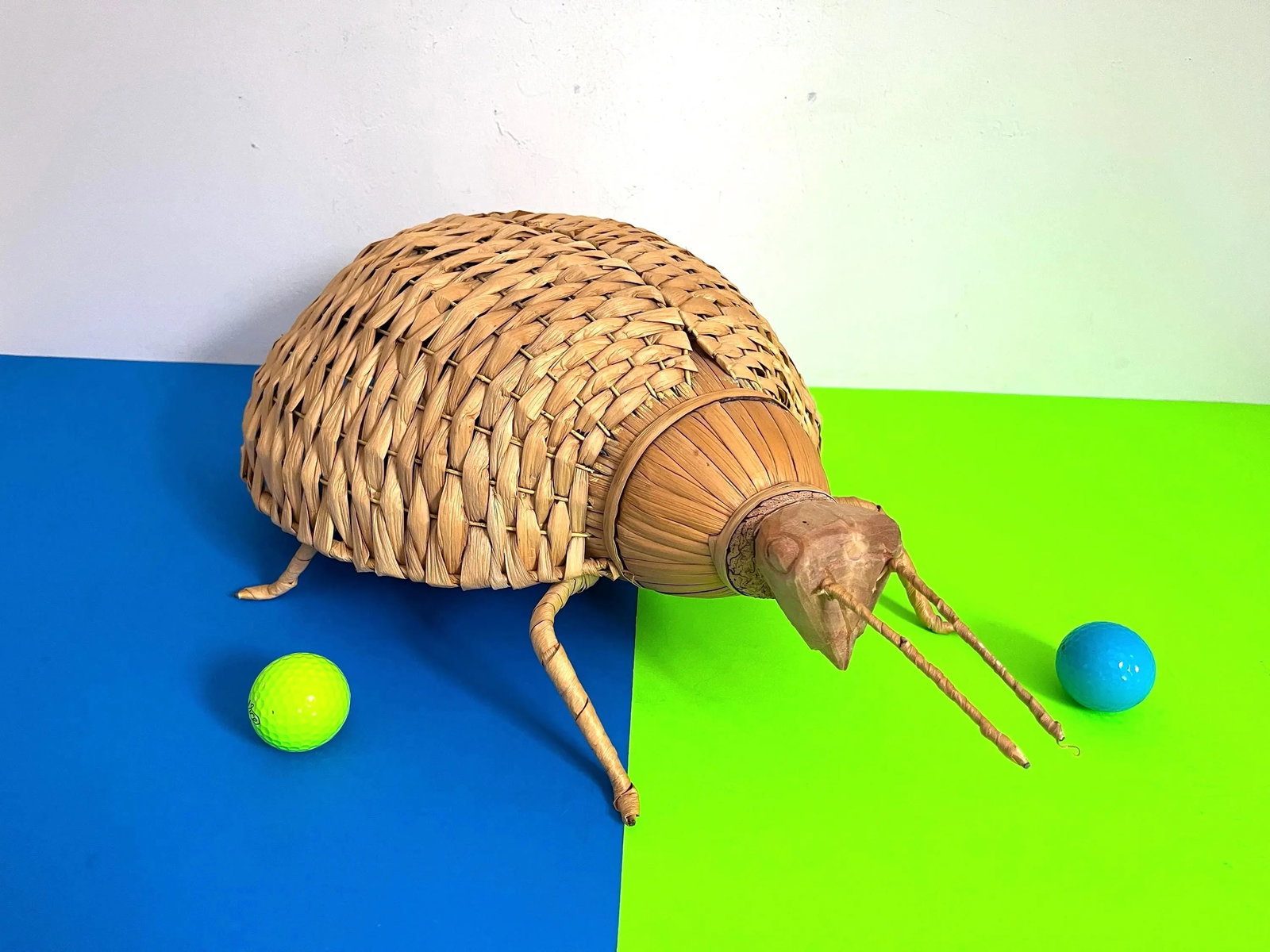 Giant 1970s Wicker Beetle - 10