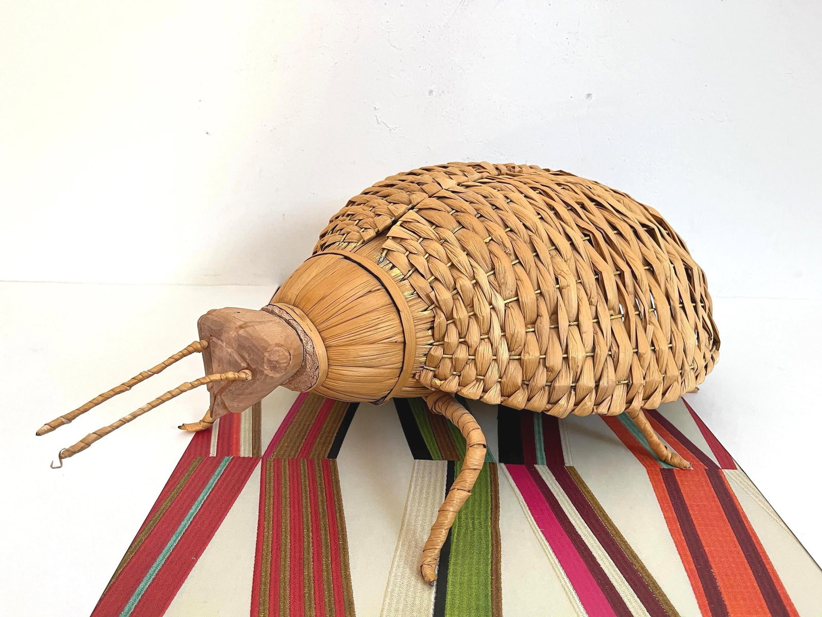 Giant 1970s Wicker Beetle - 11