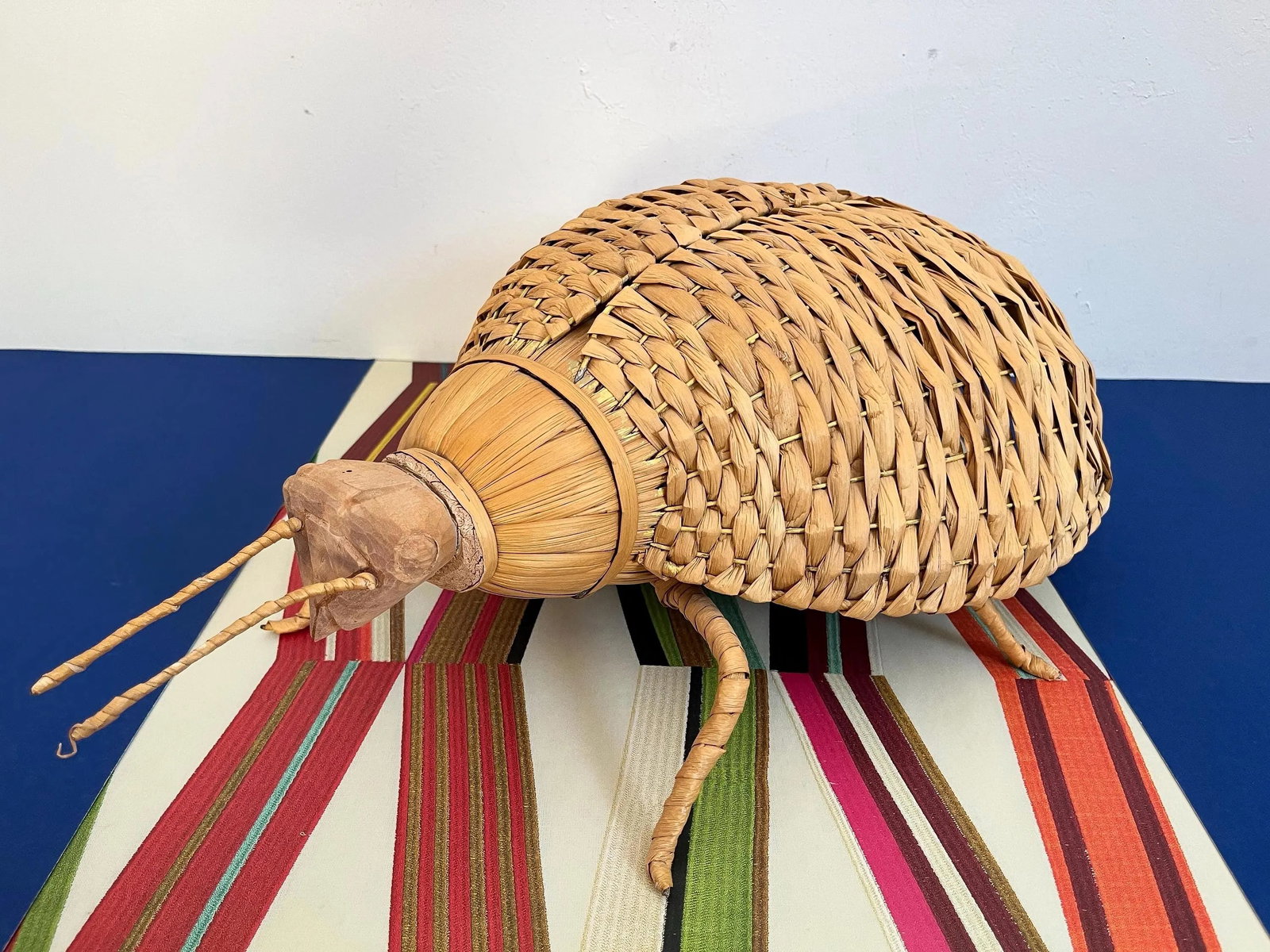Giant 1970s Wicker Beetle - 5
