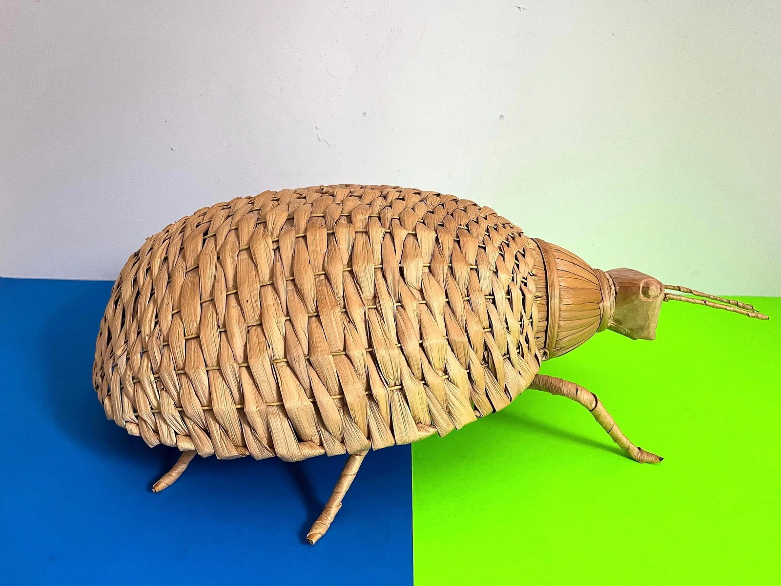 Giant 1970s Wicker Beetle - 7