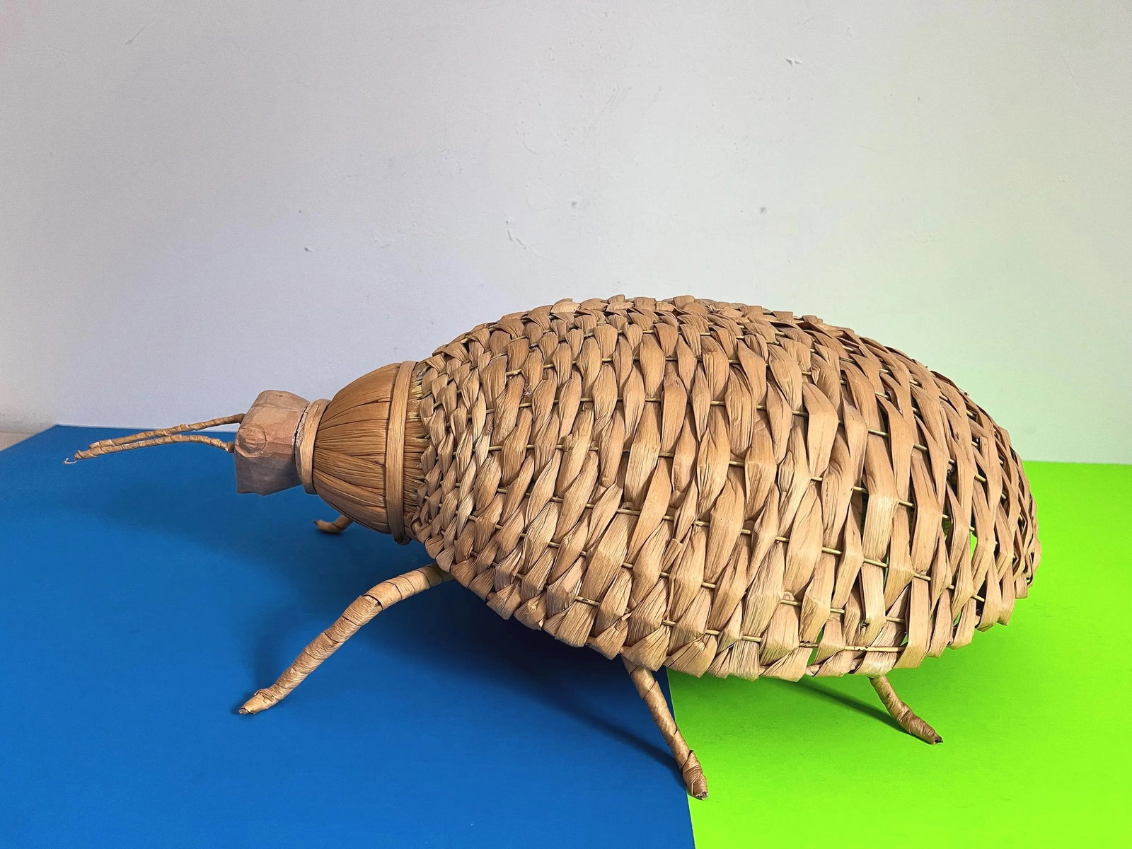 Giant 1970s Wicker Beetle - 9