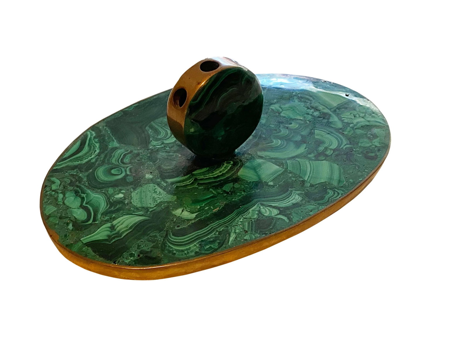 French Art Deco Malachite Pen Holder - 3