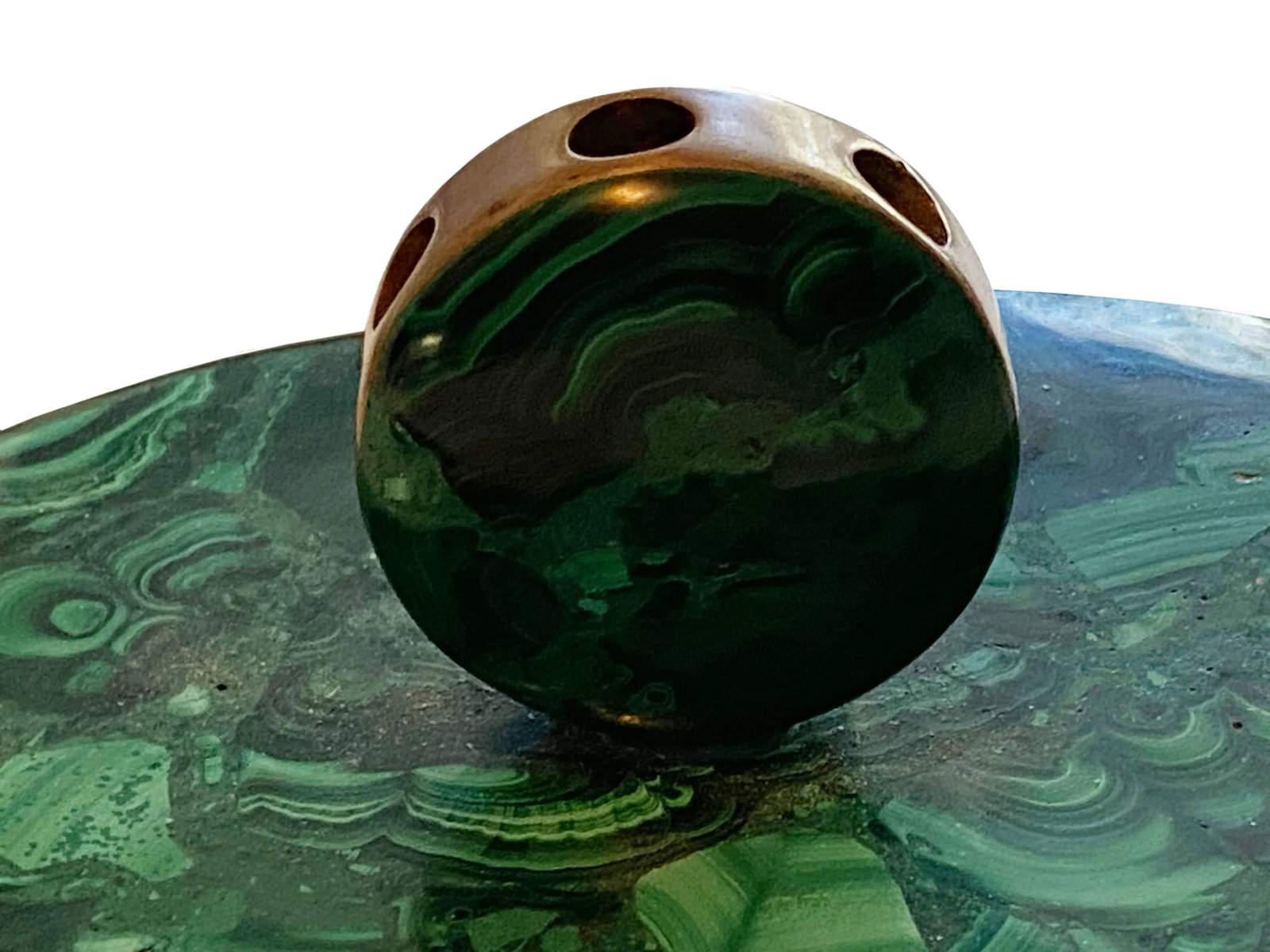 French Art Deco Malachite Pen Holder - 4