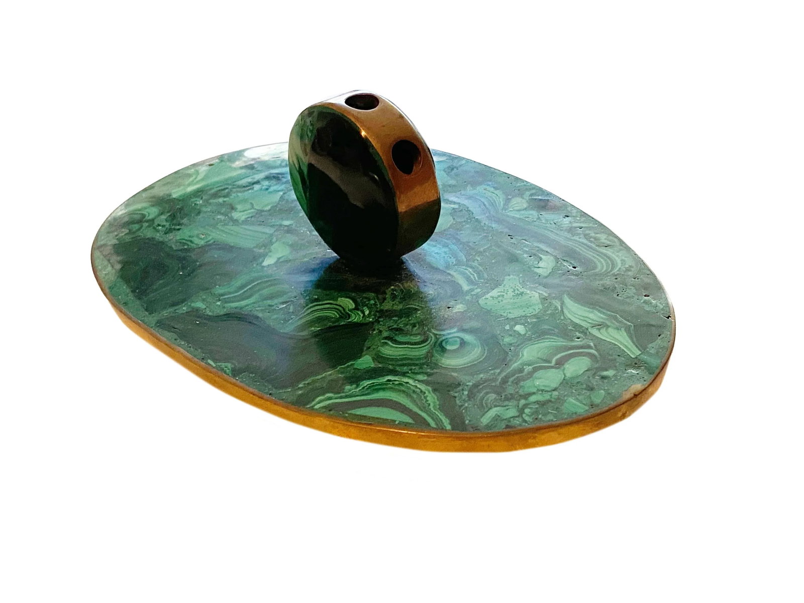 French Art Deco Malachite Pen Holder - 5