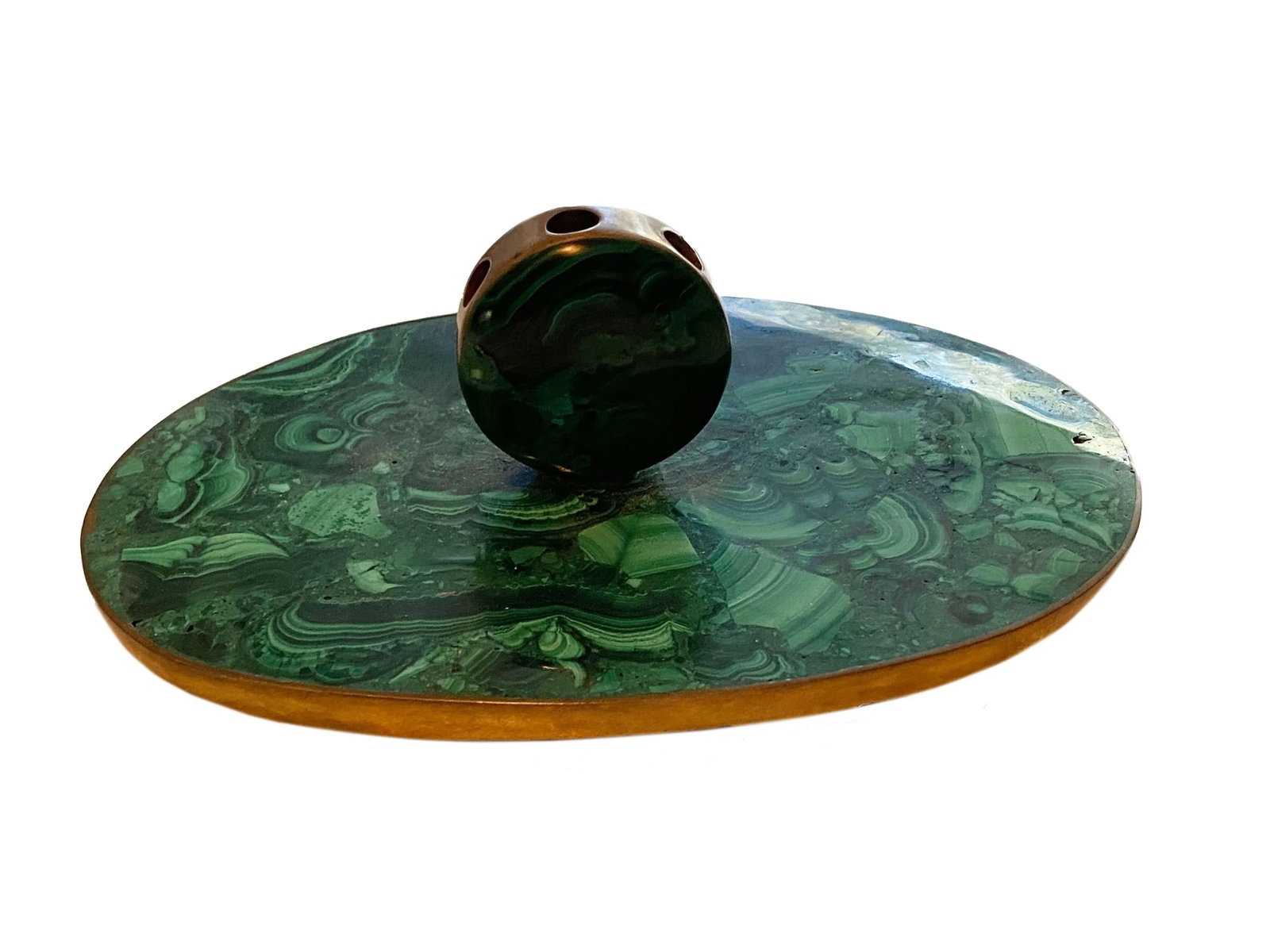 French Art Deco Malachite Pen Holder - 6
