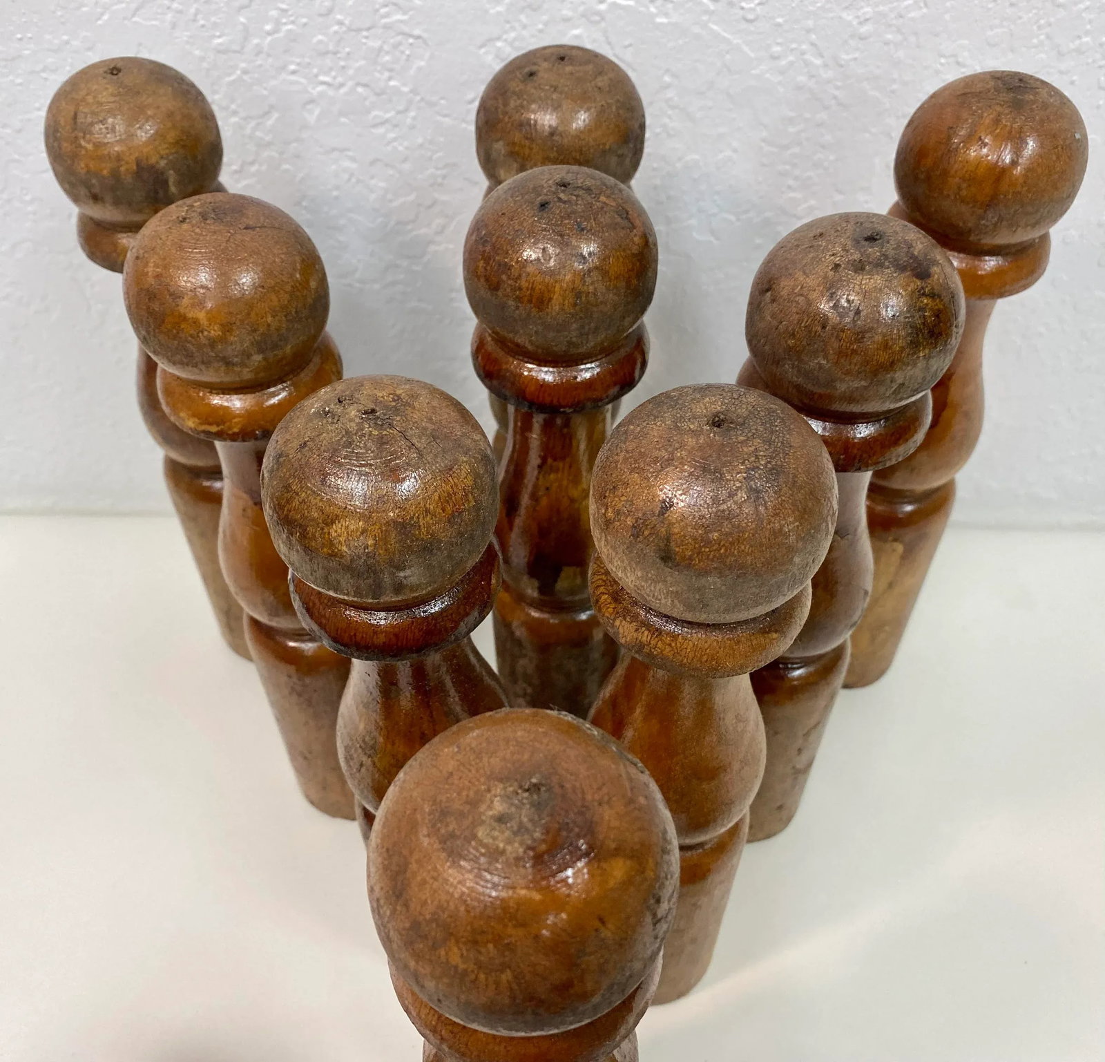 Antique Wooden 9 Pin Skittle Game From England - 8