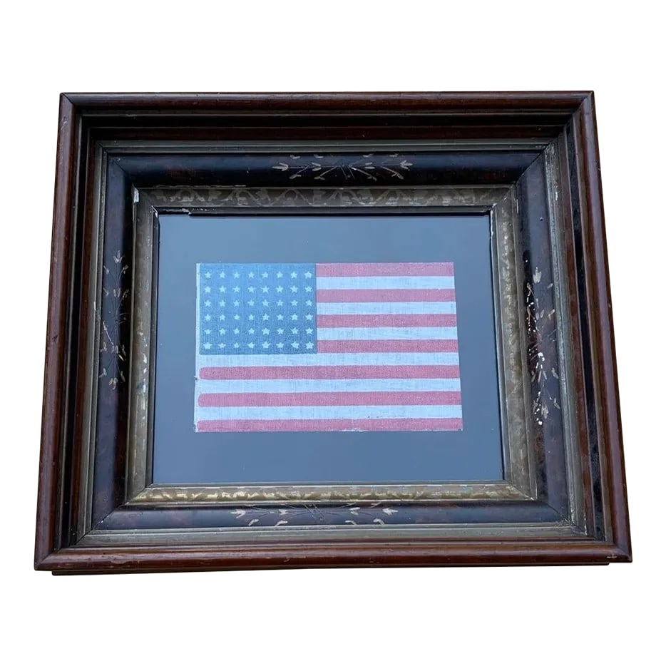 Circa 1930 Framed Vintage 48 Star Gauze Parade Flag (1 of 11)
