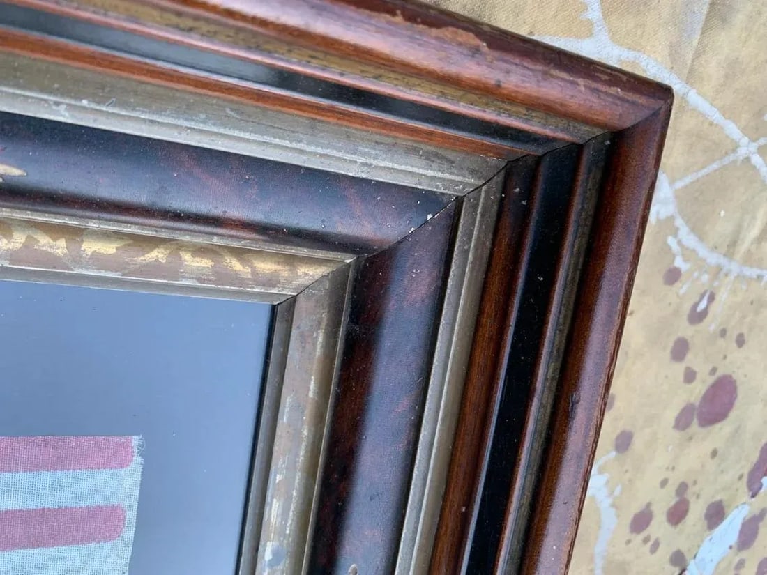 Circa 1930 Framed Vintage 48 Star Gauze Parade Flag - 6
