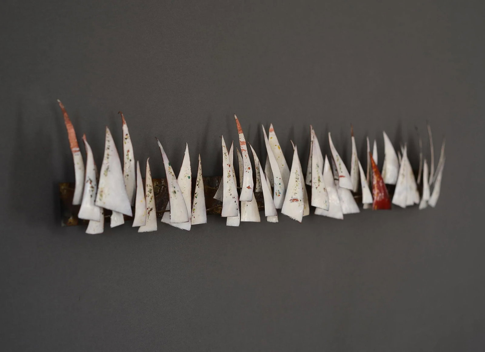 Mid Century Enamel on Copper Abstract Sailboats Wall Sculpture - 10
