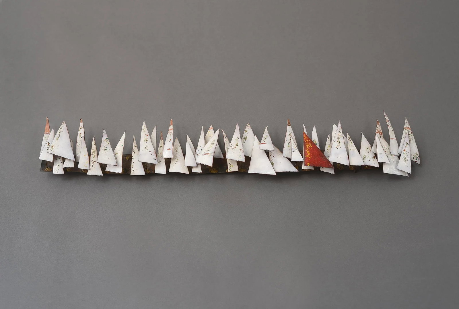 Mid Century Enamel on Copper Abstract Sailboats Wall Sculpture - 4