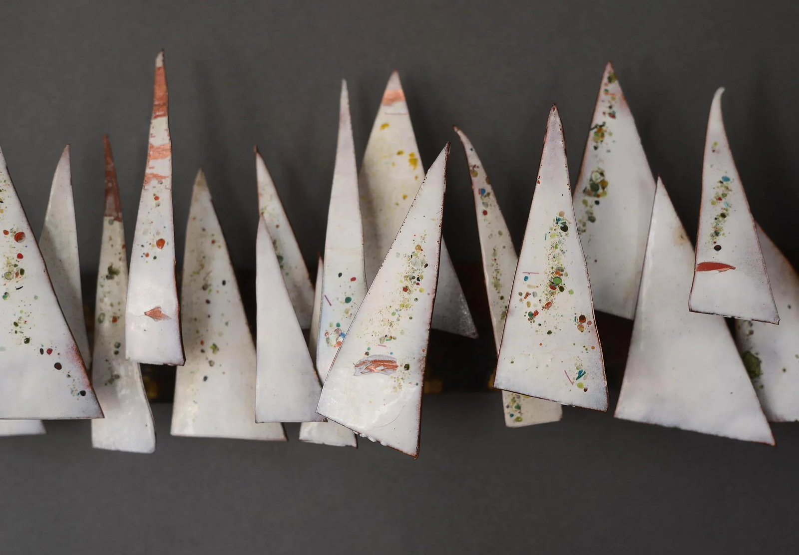 Mid Century Enamel on Copper Abstract Sailboats Wall Sculpture - 7