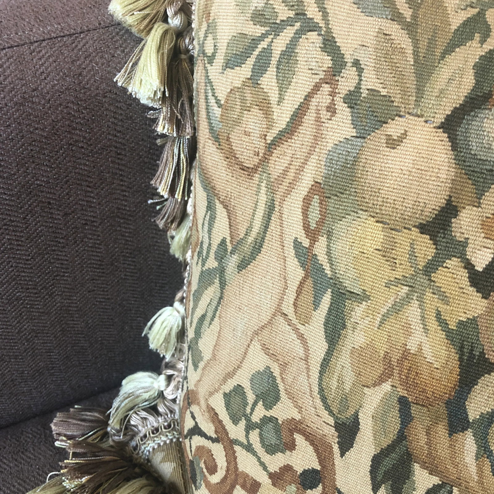 Vintage Recreated Mid 16th Century Hand-Woven Wool Tapestry Pillow - 9