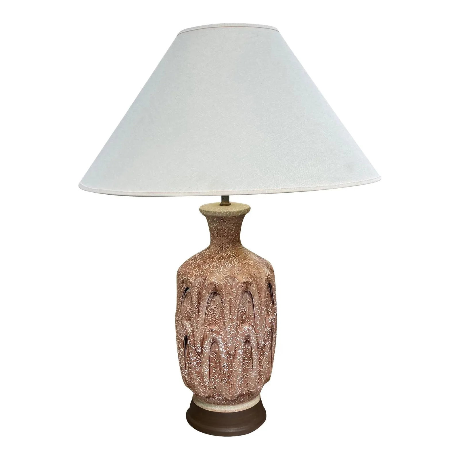 Mid-Century Plaster Table Lamp With Night Light - 2