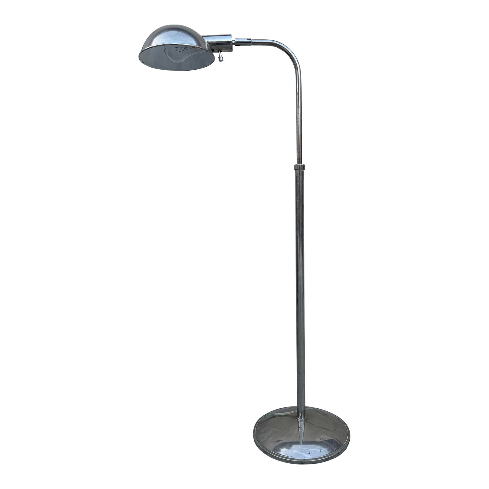 Vintage 1970s Mid Century Modern Attributed to Koch & Lowy Chrome Pharmacy Floor Lamp, Adjustable Re (1 of 11)