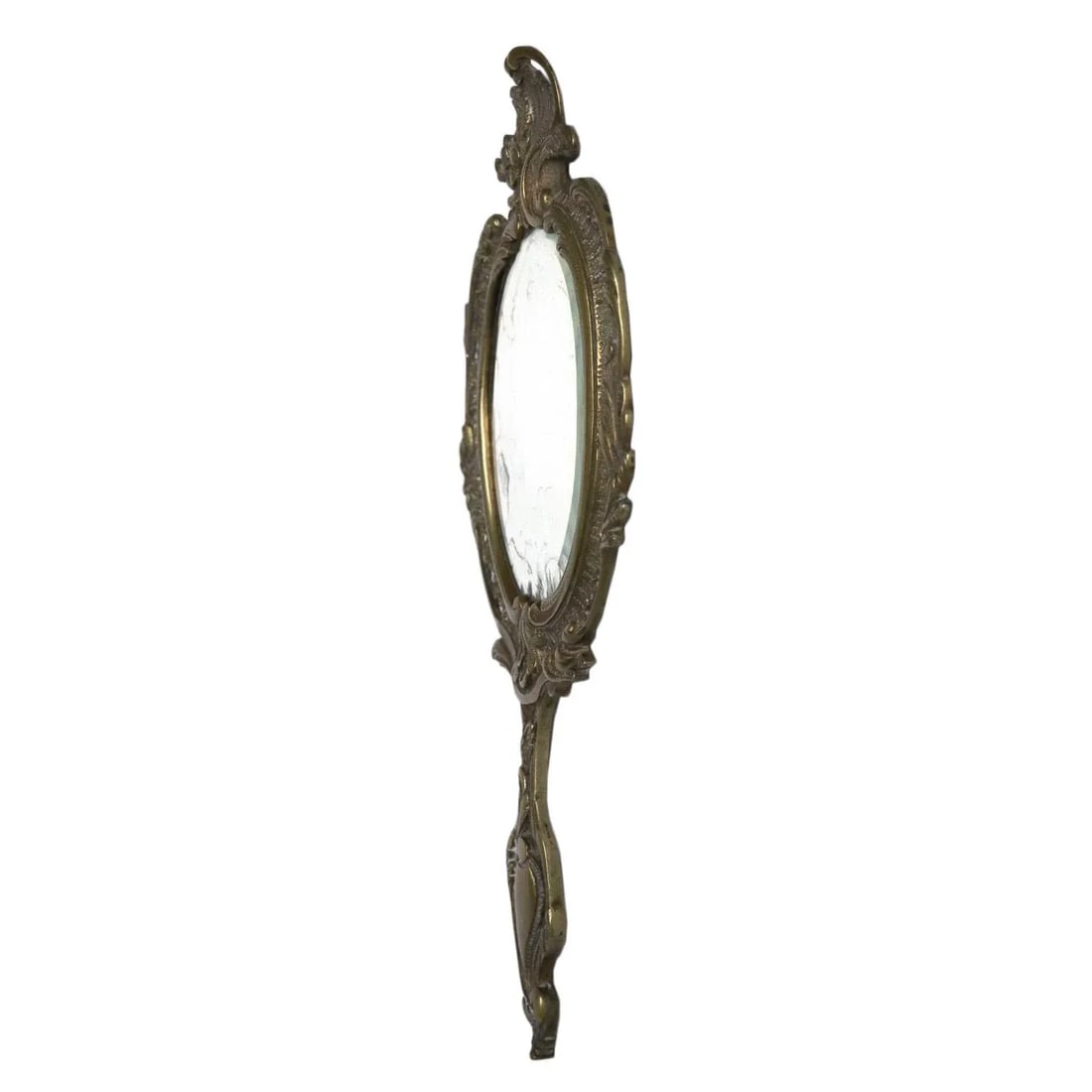 Victorian Brass Hand Mirror - 2