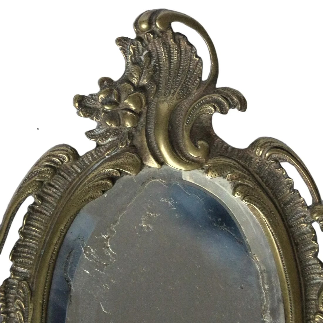 Victorian Brass Hand Mirror - 4