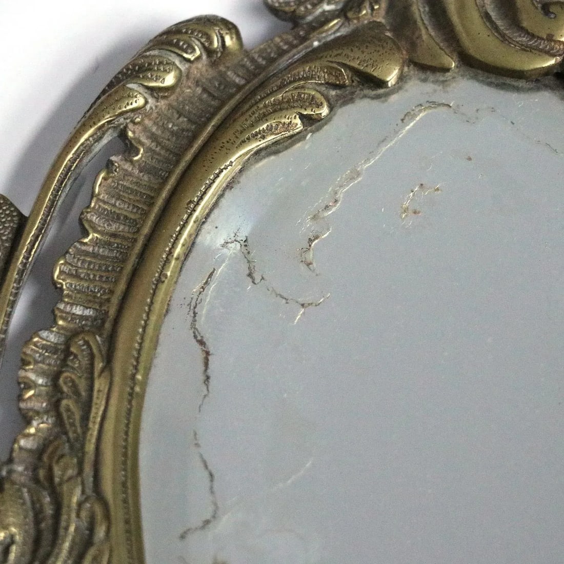 Victorian Brass Hand Mirror - 5