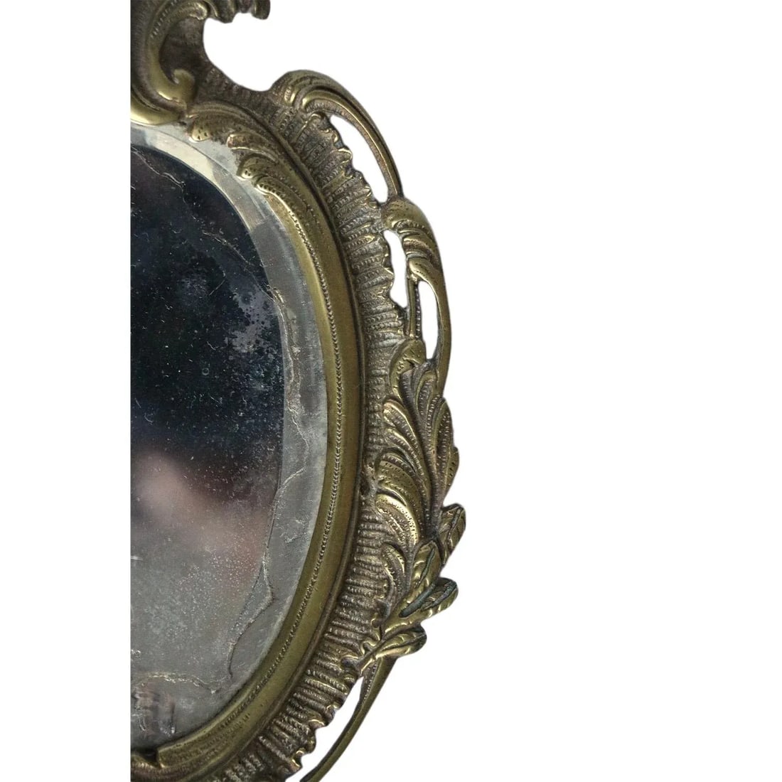 Victorian Brass Hand Mirror - 7