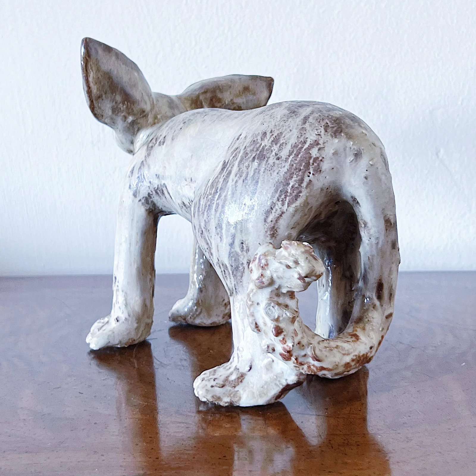 Mid-Century Brutalist Pottery Sphynx Cat in Expert Glaze - 8