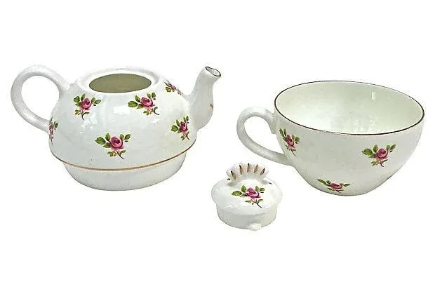 Porcelain Portable Cup & Teapot Combo - 4
