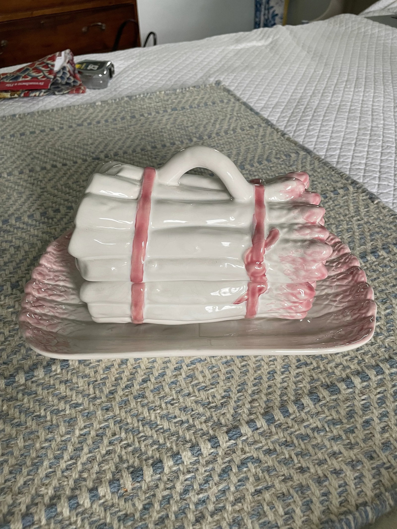 1960s Majolica Asparagus Tureen With Dish Set- 2 Pieces - 3
