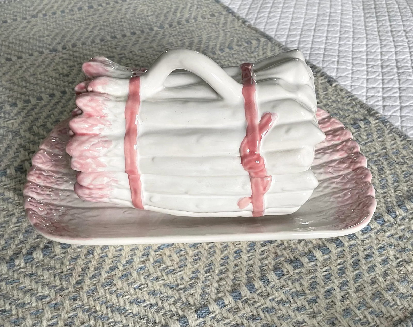 1960s Majolica Asparagus Tureen With Dish Set- 2 Pieces - 5