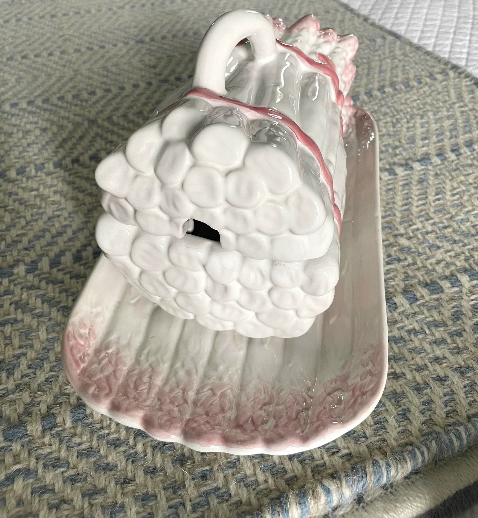 1960s Majolica Asparagus Tureen With Dish Set- 2 Pieces - 6
