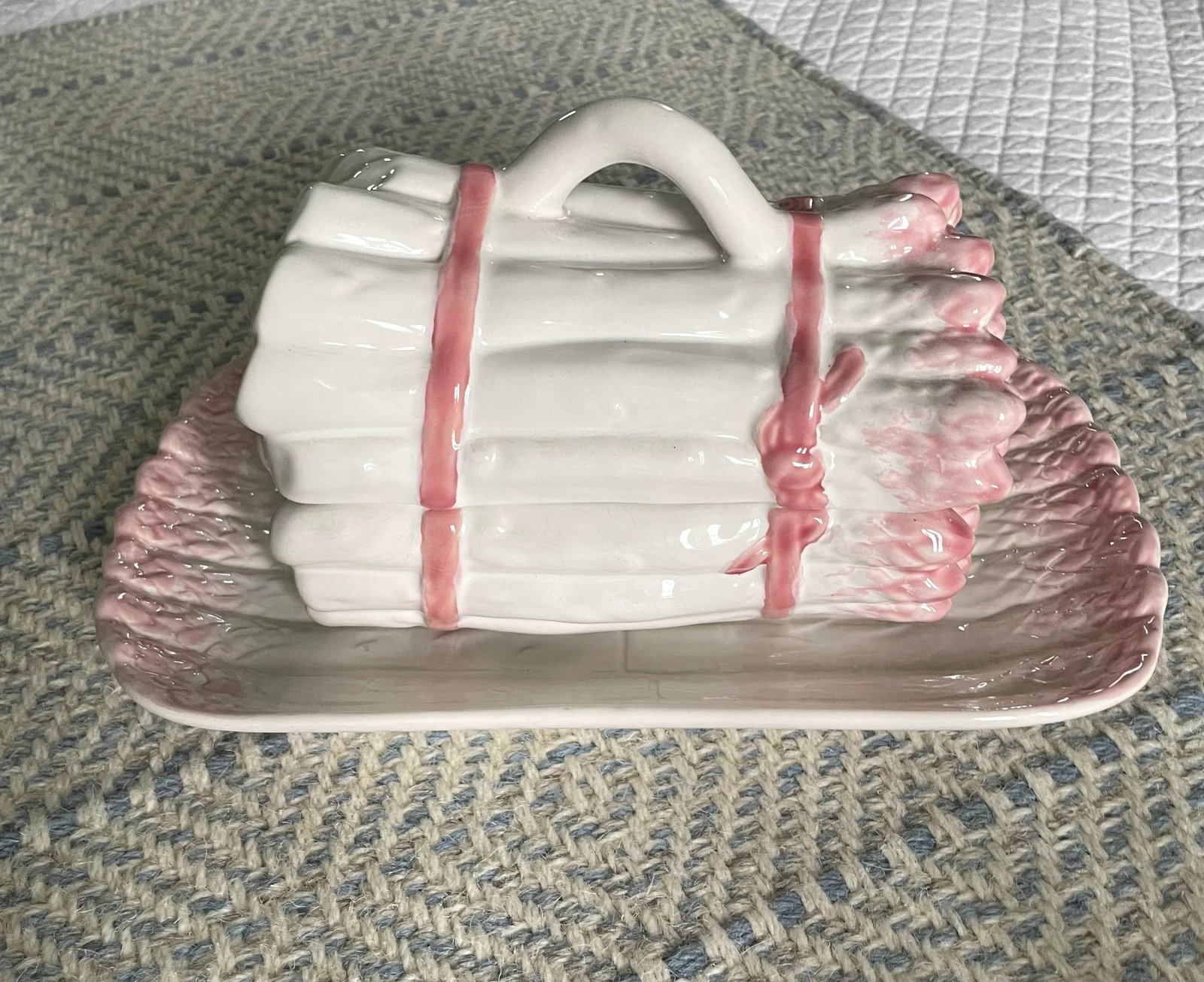 1960s Majolica Asparagus Tureen With Dish Set- 2 Pieces - 7