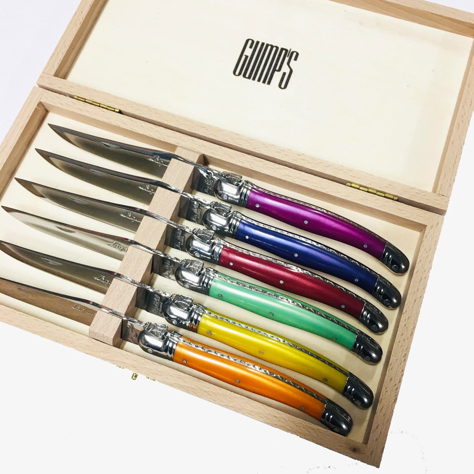 Contemporary Jean Dubost Laguoile Stainless Steel Steak Knives - Set of 7 - 3