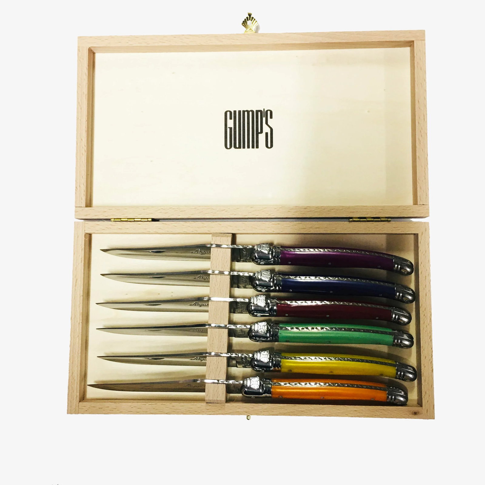 Contemporary Jean Dubost Laguoile Stainless Steel Steak Knives - Set of 7 - 4