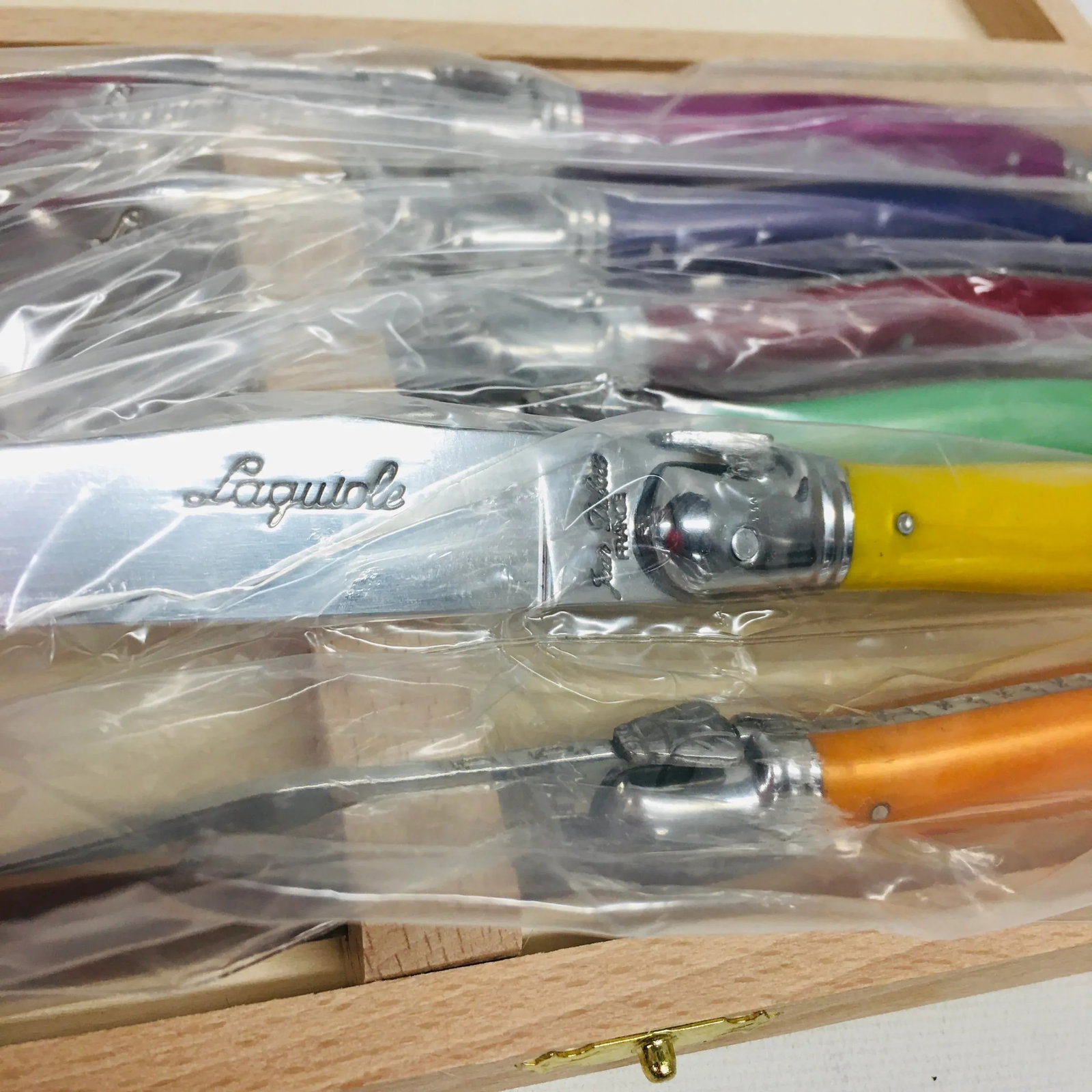 Contemporary Jean Dubost Laguoile Stainless Steel Steak Knives - Set of 7 - 6