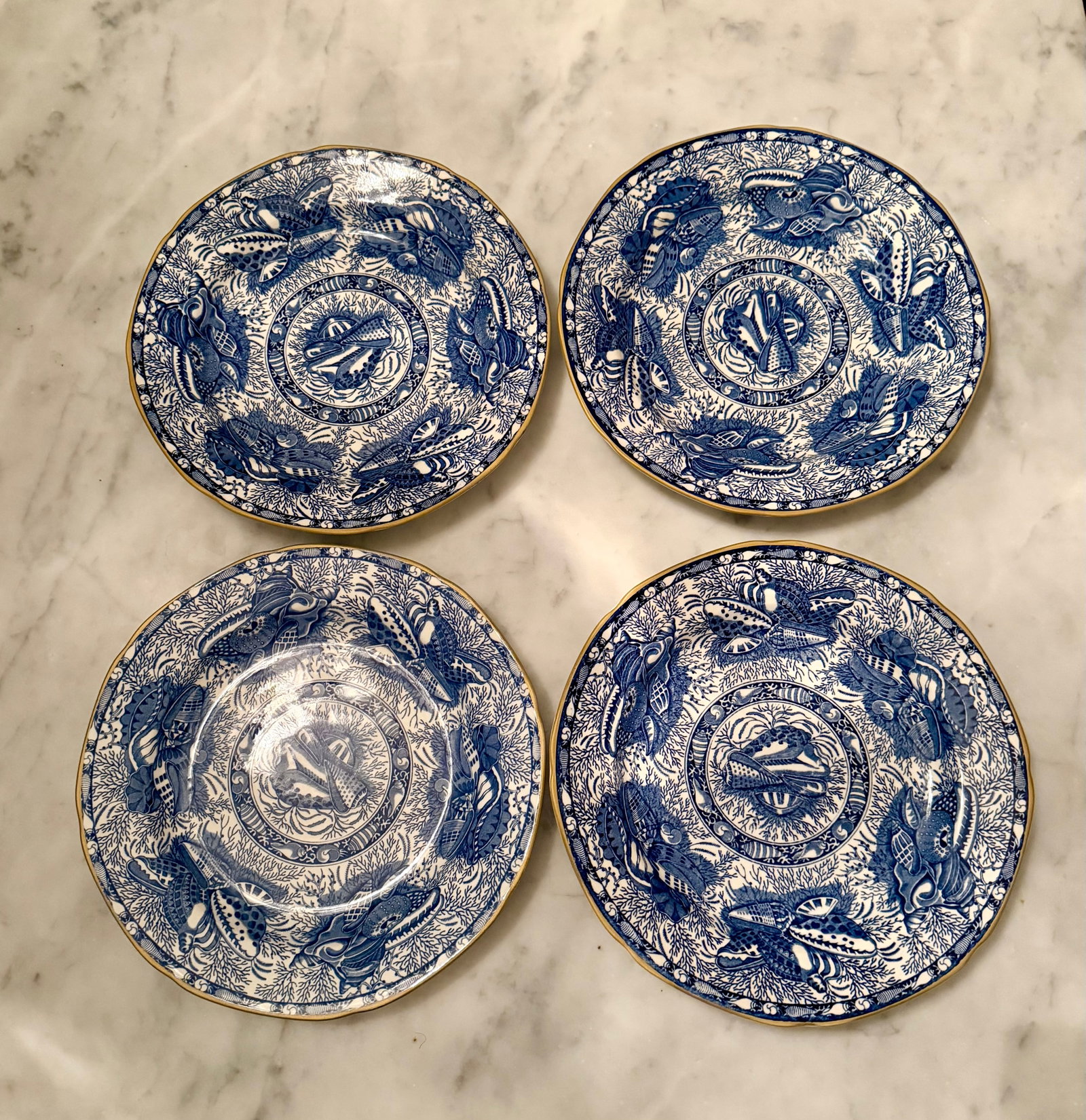 1980s British Colonial Mottahedeh Torquay England - Set of 4 Salad Plates - 2