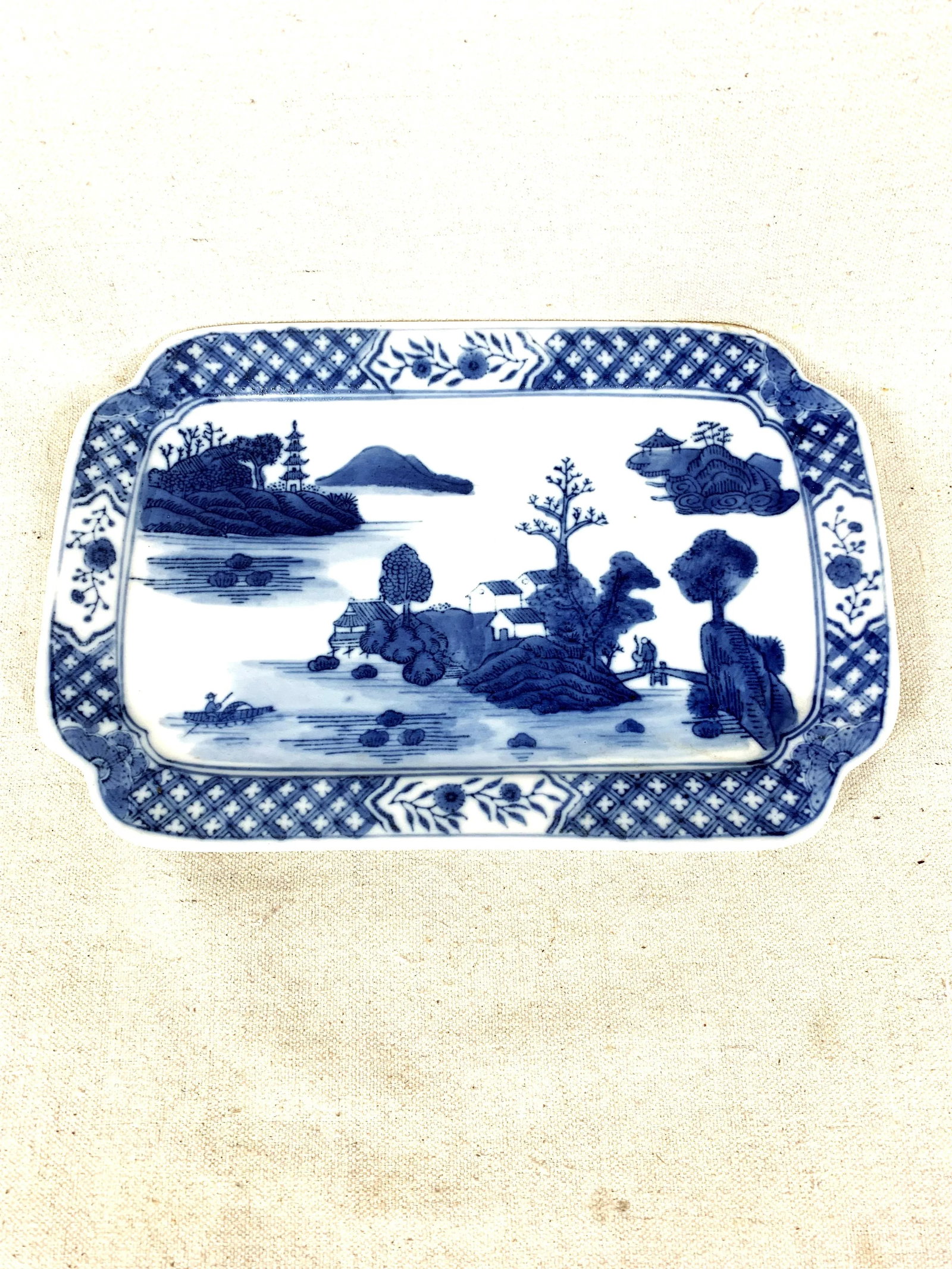 Vintage Asian Blue & White Platter - 10