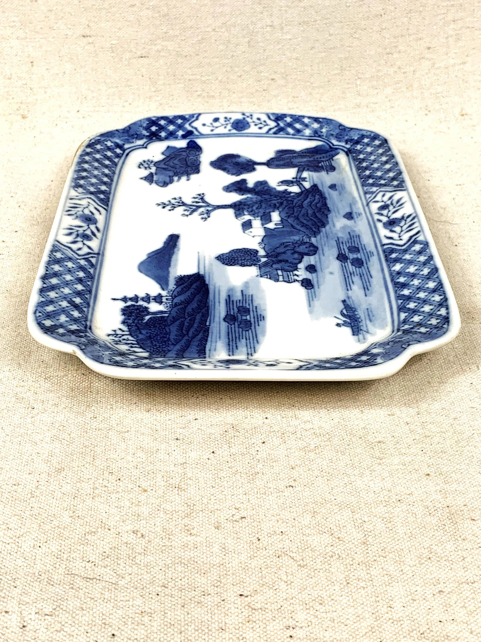 Vintage Asian Blue & White Platter - 3