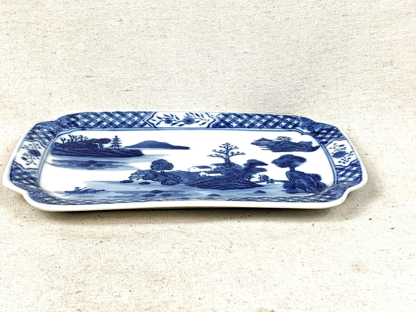 Vintage Asian Blue & White Platter - 4