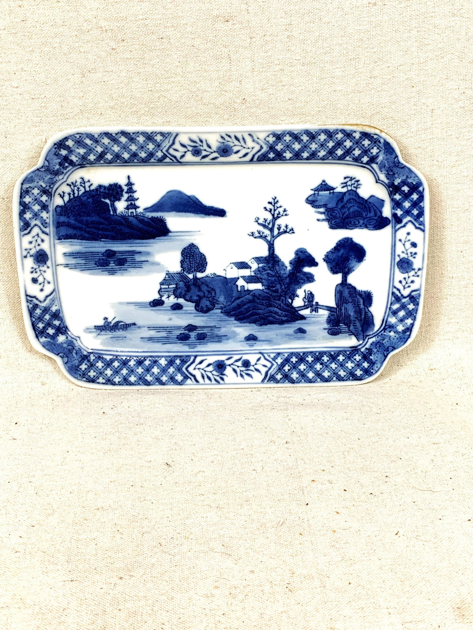 Vintage Asian Blue & White Platter - 7